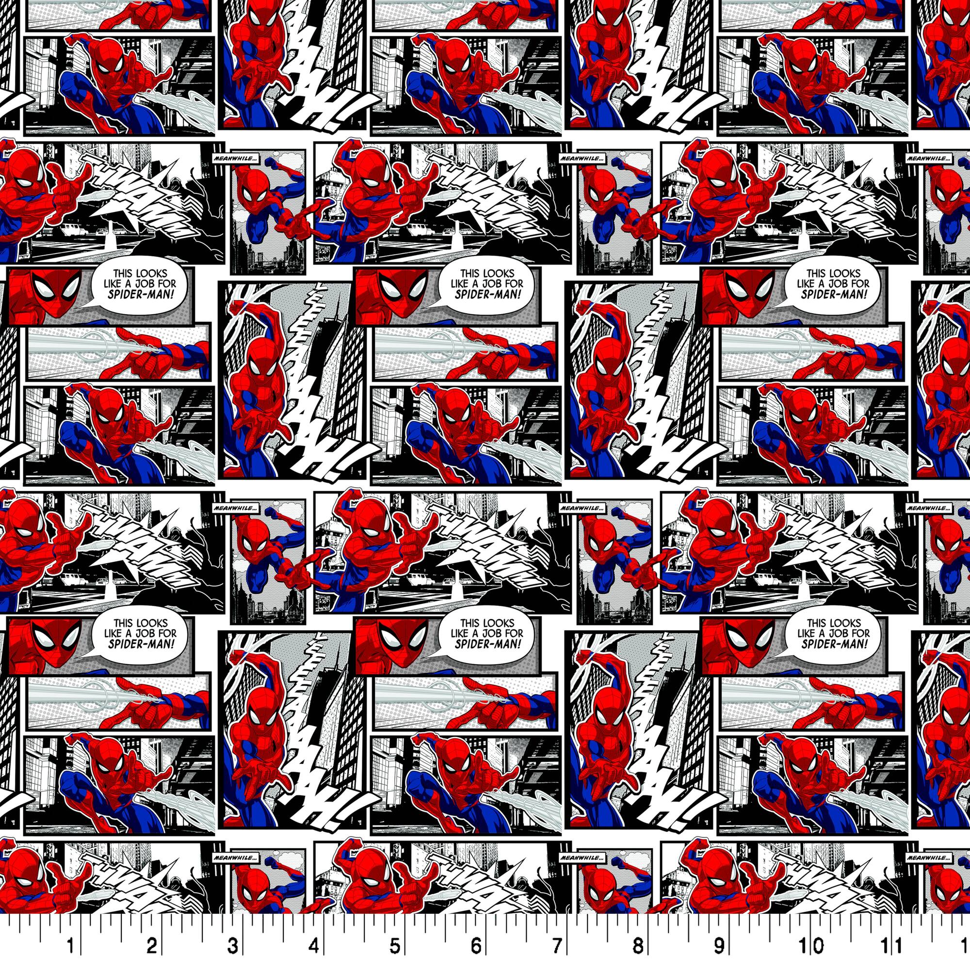 Marvel® Packed Spider-Man Comic Cotton Fabric